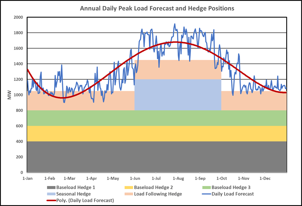 Annual Daily Peak Load Forecast and Hedge Positions